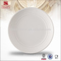 White Ceramics Bone china round plate for hotel